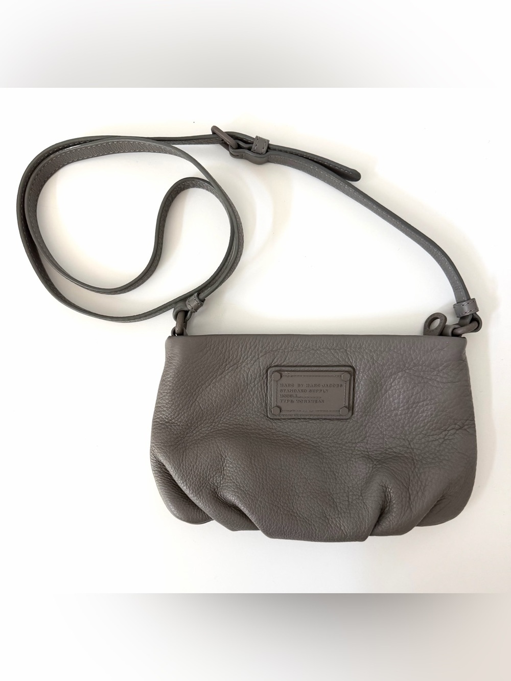 Marc Jacobs Standard Supply Workwear Pebbled Leather Crossbody Bag in Gray